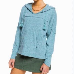 Roxy Hooded Sweatshirt Hoodie Aqua Teal Blue Fits Women’s Large JR XXXL